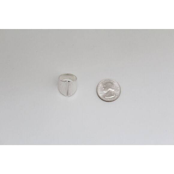 Sterling Silver Adjustable Hammered Shield Ring, Adjustable Hammered Shield Ring - Picture 4 of 9